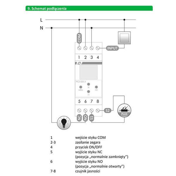 Programmable astronomical timer with programmable night break, 1-channel, programmable via NFC, with backlight image 15