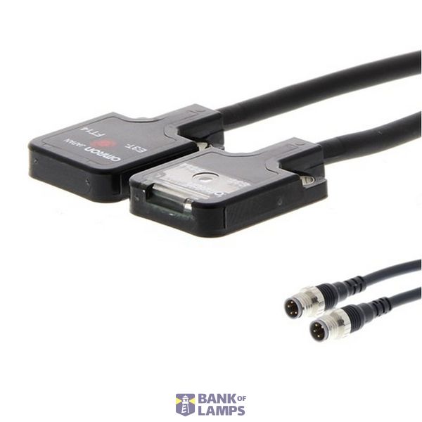 Photoelectric sensor, through-beam, 500mm, DC, 3-wire, NPN, light-on, flat-form, M8 4 pin connector, M2 mounting E3T 1090C image 1