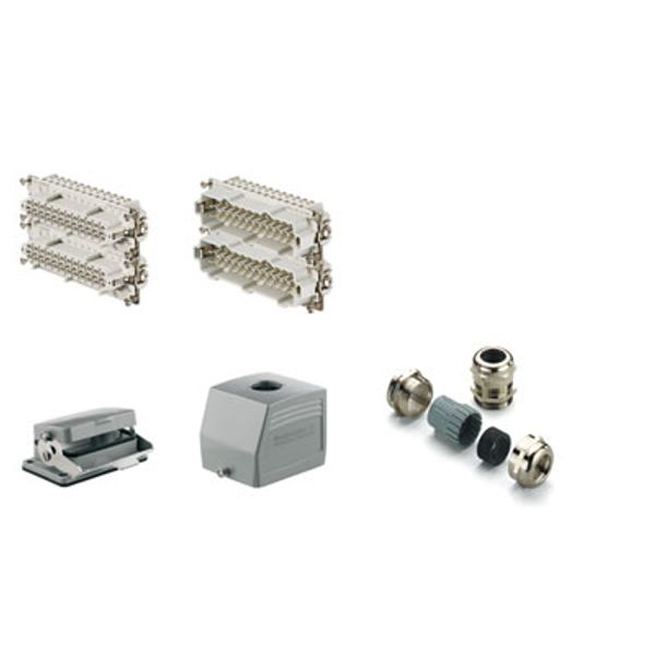 RockStar® HDC kits-Heavy-duty connectors, Kit, HE, Size: 12, Poles: 48, Screw connection, 500 V, 16 A, diecast aluminium, M 40 image 2
