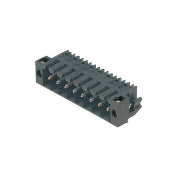 PCB plug-in connector, male header, Solder flange, THT/THR solder connection, 3.50 mm, Number of poles: 8, 90°, Solder pin length (l): 1.5 mm, tinned, black, Box image 1