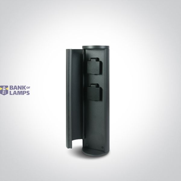 ANTHRACITE BOLLARD 40cm IP44 230V 2x SCHUKO sockets Max 1000W each image 1