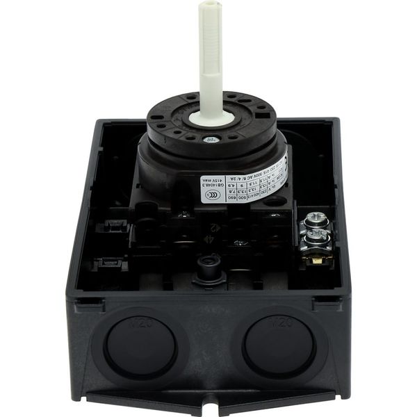 T0-2-1/I1/SVB-SW Main switch, T0, 20 A, surface mounting, 2 contact unit(s), 3 pole, STOP function, With black rotary handle and locking ring, Lockable in the 0 (Off) image 37