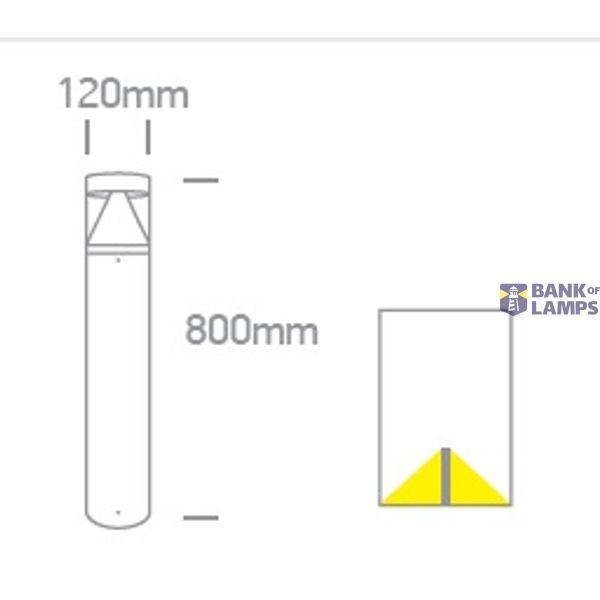 ANTHRACITE LED BOLLARD 80cm 12W CW IP65 230V image 4