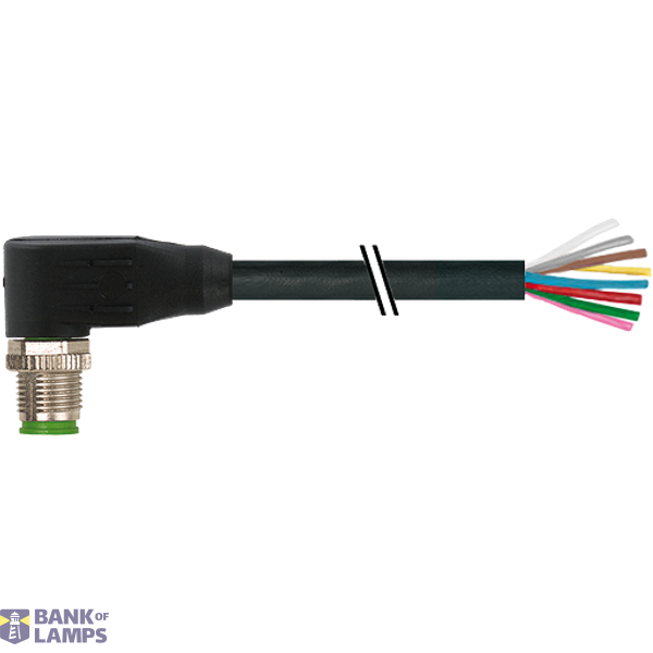 M12 male 90° A-cod. with cable PUR 8x0.25 bk 2.5m image 2