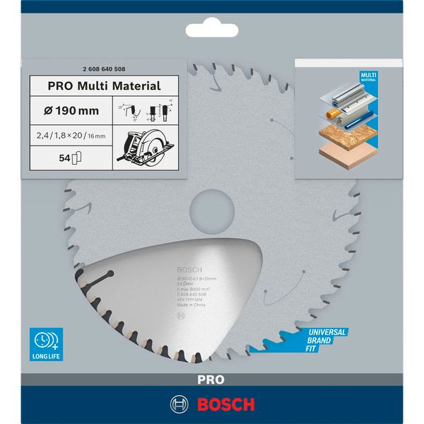Multi Material circular saw blade 190 x 20/16 x 2,4 mm; 54 image 2