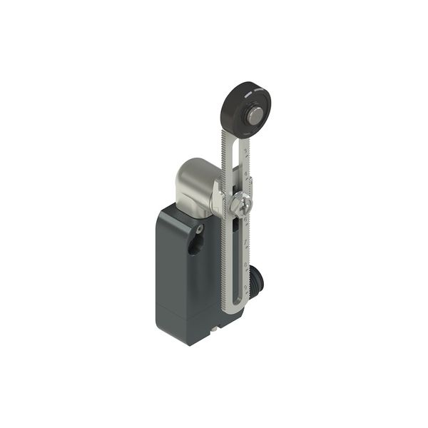 Modular prewired switch with adjustablelength straight metal revolving lever diam. 20 roller image 1