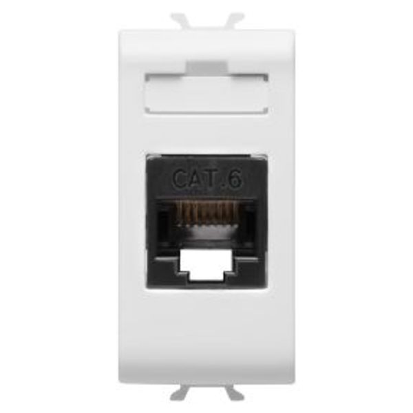 RJ45 SOCKET - CATEGORY 6 - UTP - 1 MODULE - GLOSSY WHITE - ANTIBACTERIAL - CHORUSMART image 1