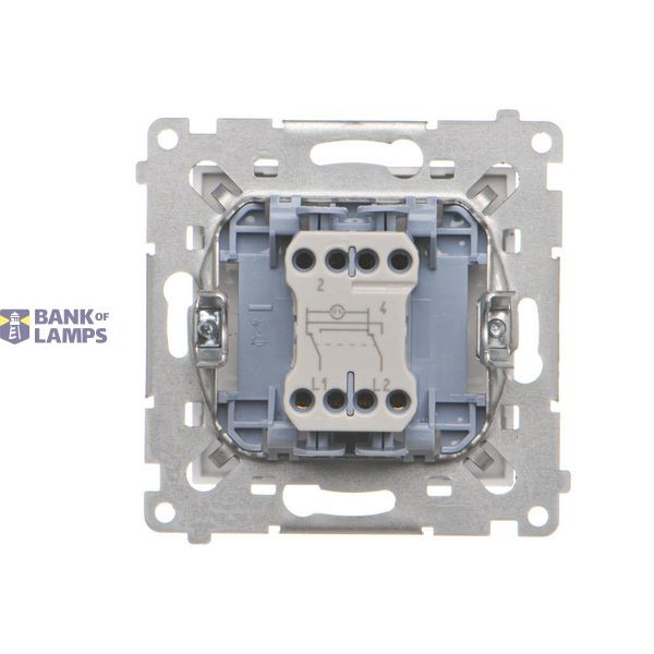 Double socket outlet with earthing for IP44 version with frame seal, with shutters, (module), Simon 24, IP20/IP44, 16A, champagne matt, Flap color: Transparent image 2