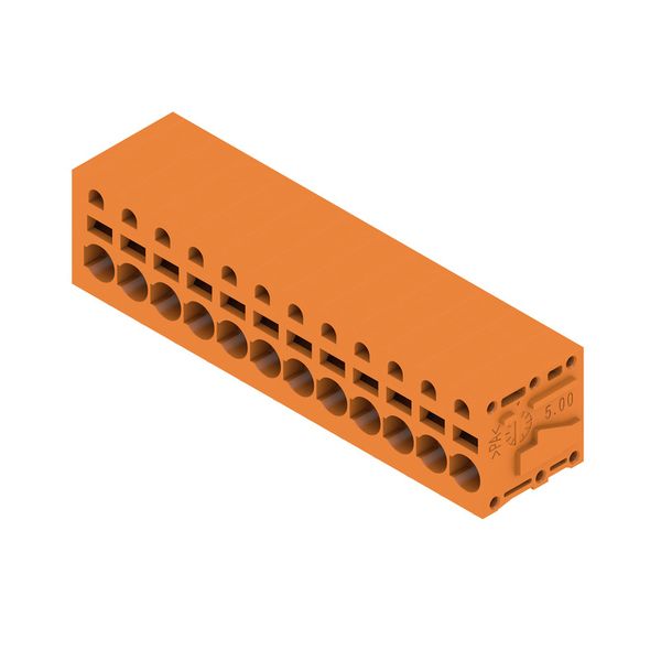 Printed circuit board terminals, 5.00 mm, Number of poles: 12, 90°, Solder pin length (l): 3.5 mm, tinned, orange, PUSH IN without actuator, Clamping range, max. : 2.5 mm², Box image 4