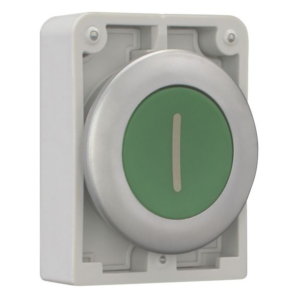 M30C-FD-G-X1 Pushbutton, RMQ-Titan, Flat, momentary, green, inscribed, Metal bezel image 7