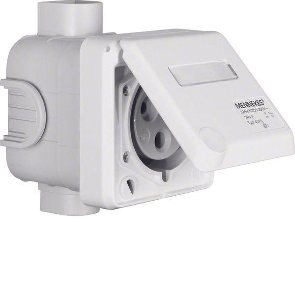 CEE soc. out. 3pole flush-mtd hinged cover 32 A, connecting system, p. image 1