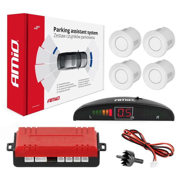 Parking assistant system LED 4 sensor white image 1