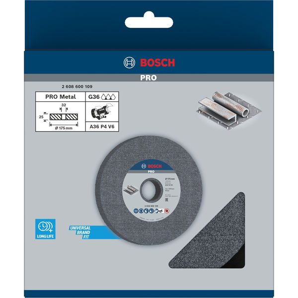 Grinding wheel for double-wheeled bench grinder 175 mm, 32 mm, 36 image 2