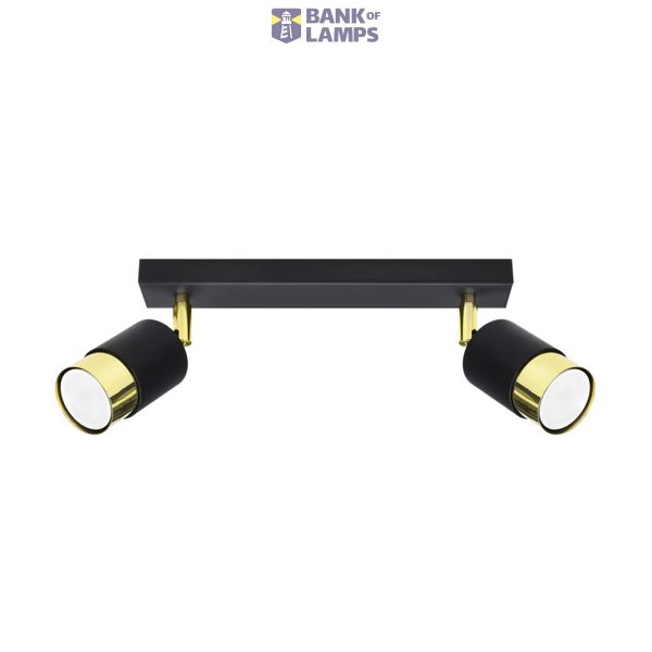 CEILING LAMP NERO 2 BLACK/GOLD GU10 2X40W IP20 image 2