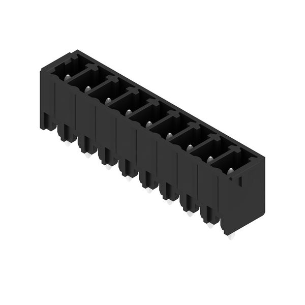 PCB plug-in connector, male header, closed side, THT solder connection, 3.81 mm, Number of poles: 9, 180°, Solder pin length (l): 3.2 mm, tinned, black, Box image 4