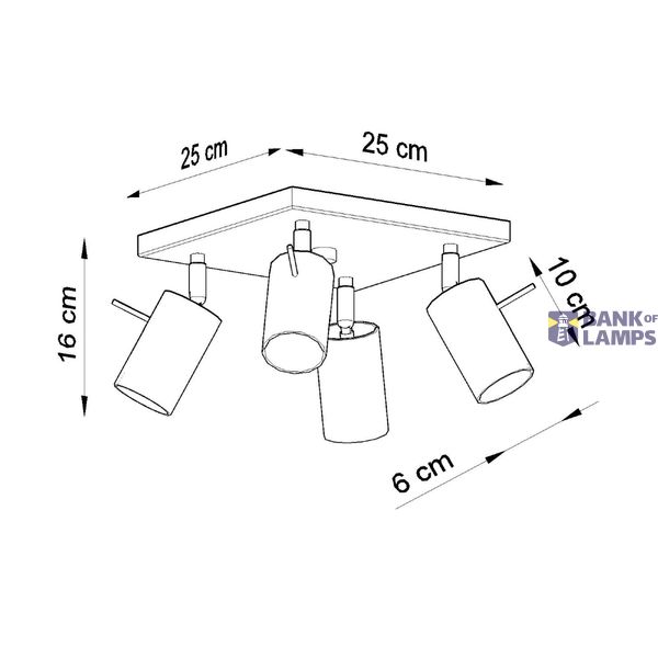 CEILING LAMP RING 4 CHROME GU10 4X40W IP20 image 3