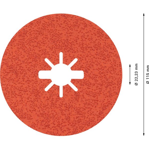 EXPERT R782 Prisma Ceramic X-LOCK Fibre Disc 115 mm, 22.23 mm, G 36 image 2