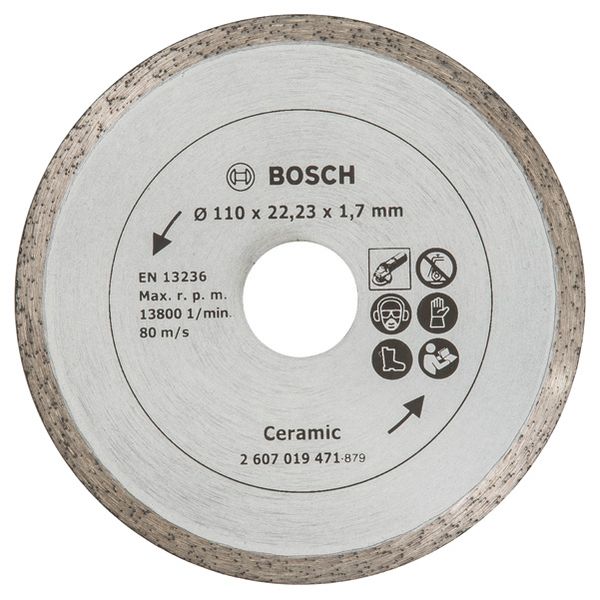 Standard for Ceramic diamond cutting disc, 110x22.23x1.7 mm image 1