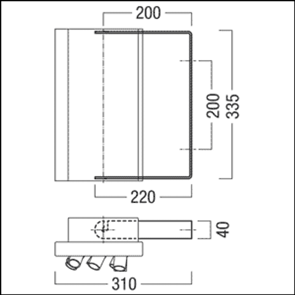 SUSY BRACKET 12/18P 200MM CHMM - Mounting bracket image 2