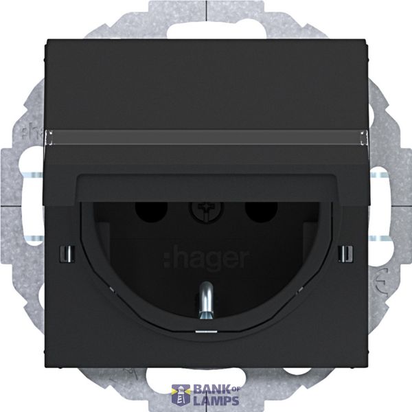 SCHUKO wall socket, enlarged, texturized, variable 45° A.x/C.x black and white material image 1