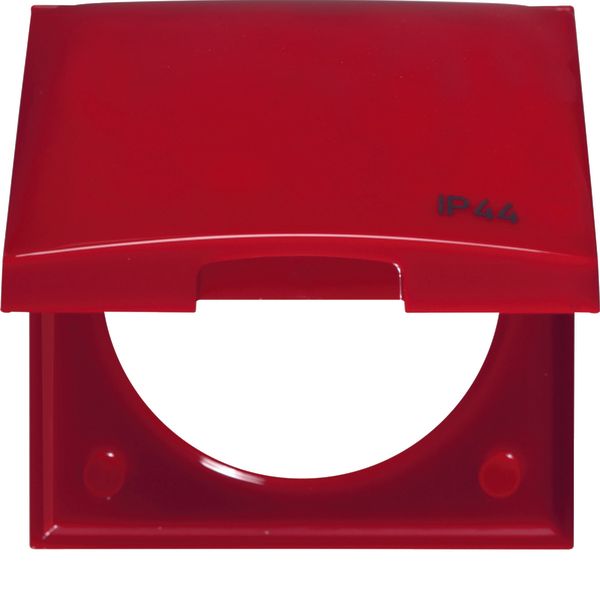 Frame with hinged cover and imprint "IP44", Integro Flow, red glossy image 2