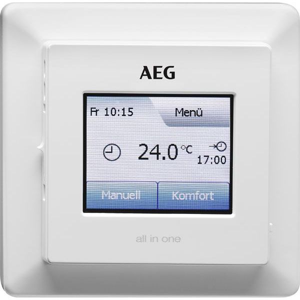 Room/Footwell temperature controller, flush-mounted, with week timer image 1