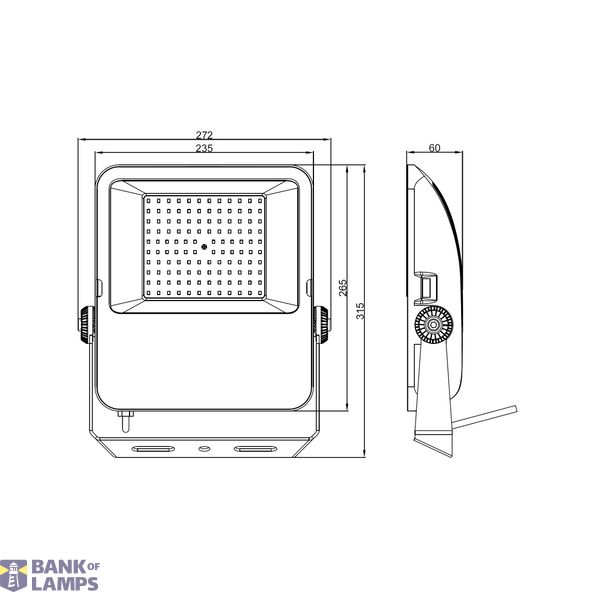 Capri LED Basic 100W 11000lm 4000K asymmetric IP65 black image 5