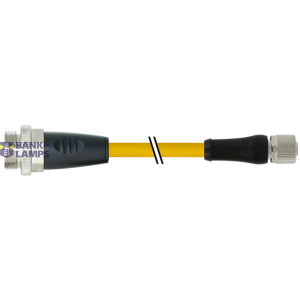 Mini (7/8) 5p Male 0°/M12 Power L-cod. 5p Fem. 0° TPE 5x16AWG ye 2.0m image 2