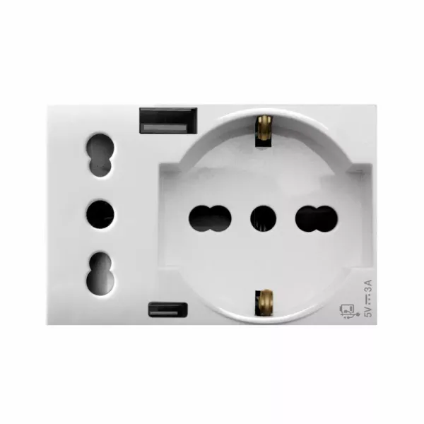 SCHUKO SOCKET +ITA+USB A/C DOMUS 3M image 1