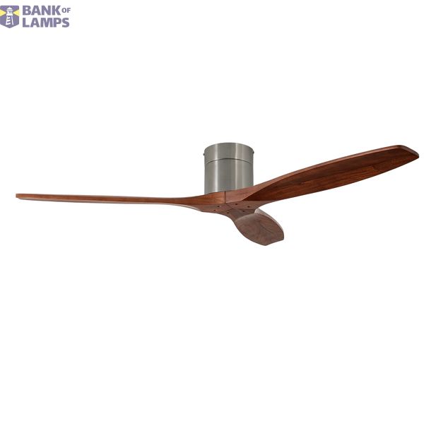 Fan Stem Evo ø1320mm Tube Satin Nickel with Dark Wood Blades Madera Oscura image 1