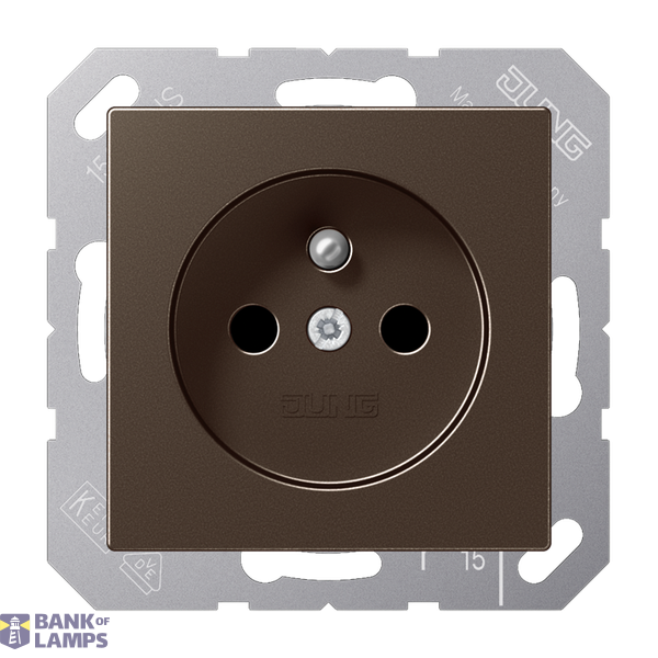 French/Belgian system socket, 16 A 250 V ~, plug-in terminals, integrated increased contact protection, SAFETY+, Series A, mocha image 1
