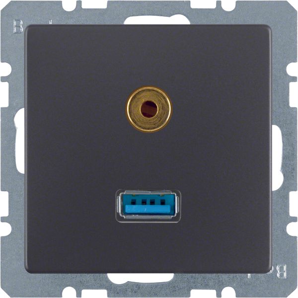 USB/3.5 mm audio soc. out., Q.1/Q.3, ant. velvety, lacq. image 1
