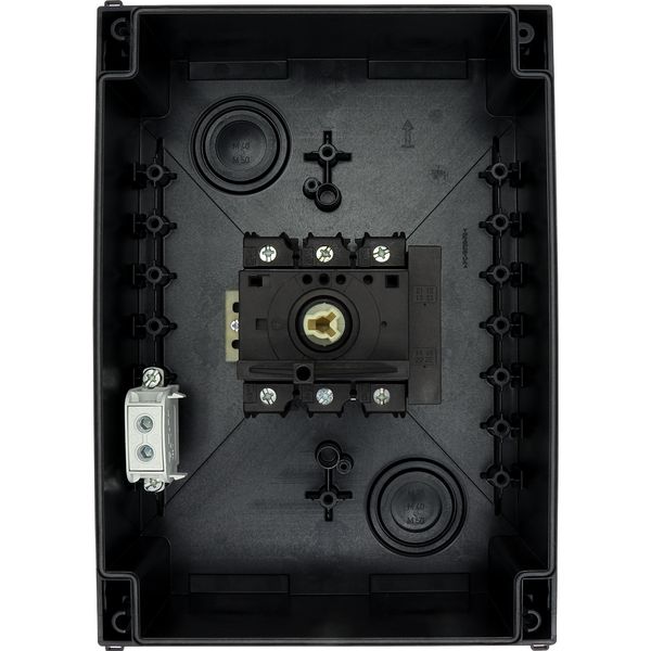 P3-100/I5/SVB/HI11 Main switch, P3, 100 A, surface mounting, 3 pole, 1 N/O, 1 N/C, Emergency switching off function, With red rotary handle and yellow locking ring, Lock image 27