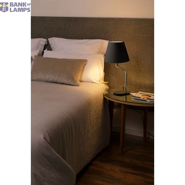ETERNA CHROME TABLE LAMP BLACK LAMPSHADE image 2