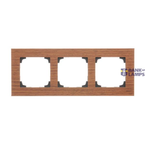 Triple frame, wood, oak image 1