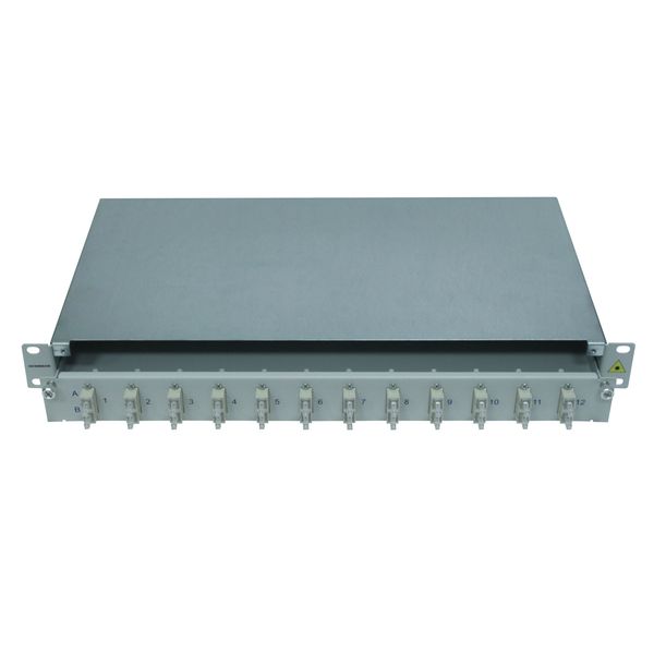 FO Patchpanel 19", 1U, sliding, for 16 fibers, SC, MM image 1