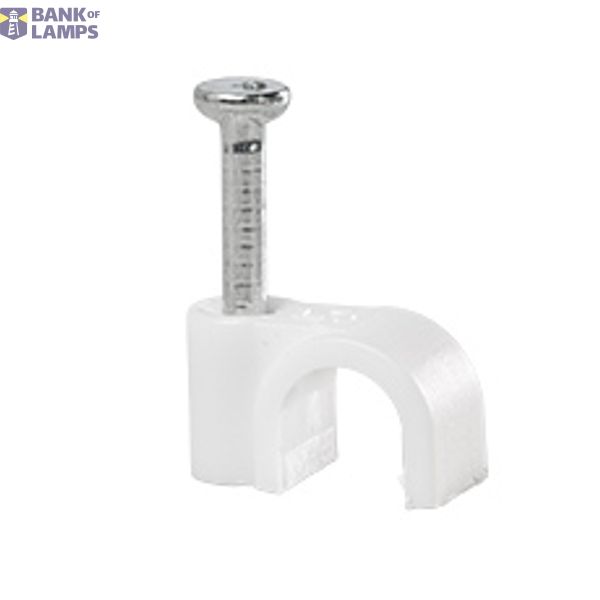 FLOP-5 cable holder with nail, round cable ⌀5mm, white, nail: 2x19mm image 1