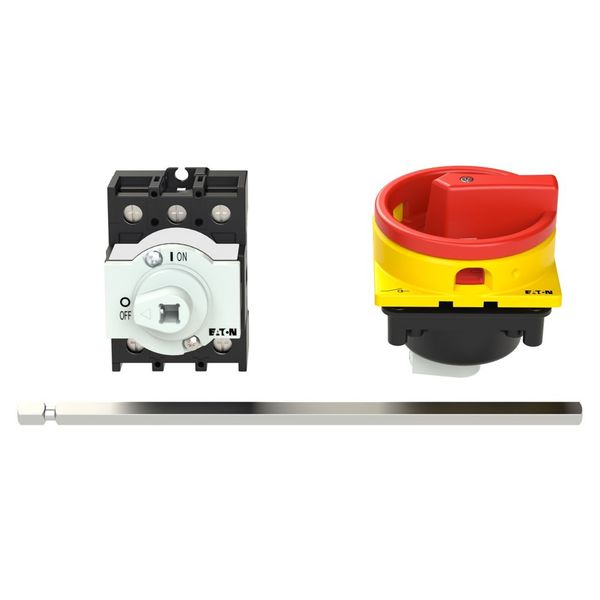 Main Switch P1-32/M4/SVB 3-Pole 32 A, Rear Mounting, Emergency-Stop, IP65 image 2