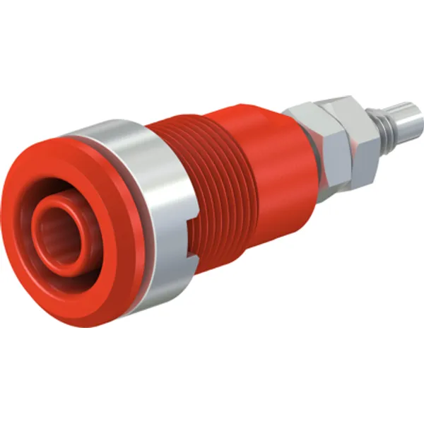 4 mm socket, threaded bolt, mounting Ø 12.2 mm, CAT III, red, 49.7043-22 image 1