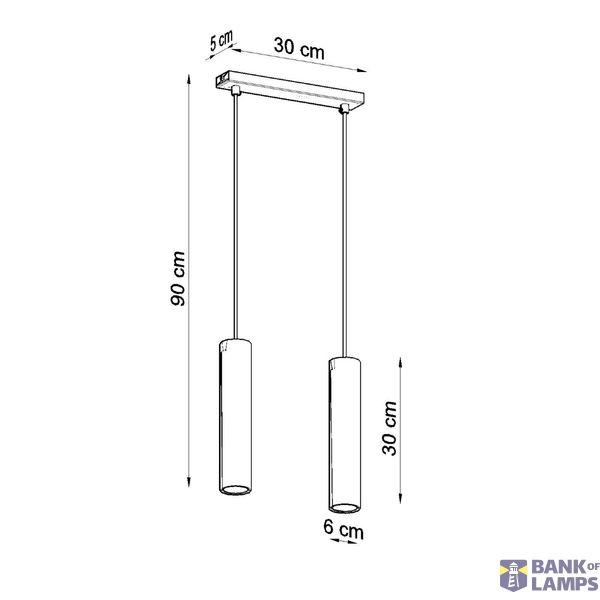 HANGING LAMP LAGOS 2 WHITE GU10 2X40W IP20 image 2