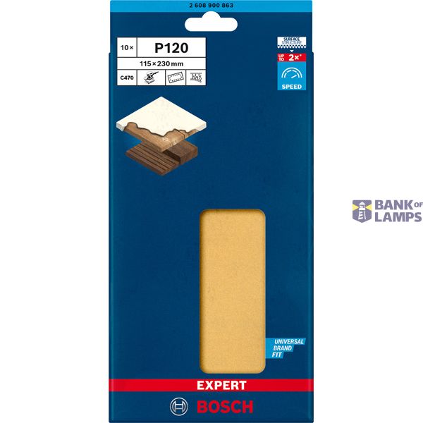 EXPERT C47 Sandpaper with 14 holes for Orbital Sanders 115 x 23 mm, G 12 1-pc image 2