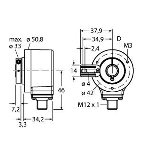 Incremental Encoder Industrial Line   REI-12H12T-2B1024-H1181 image 2