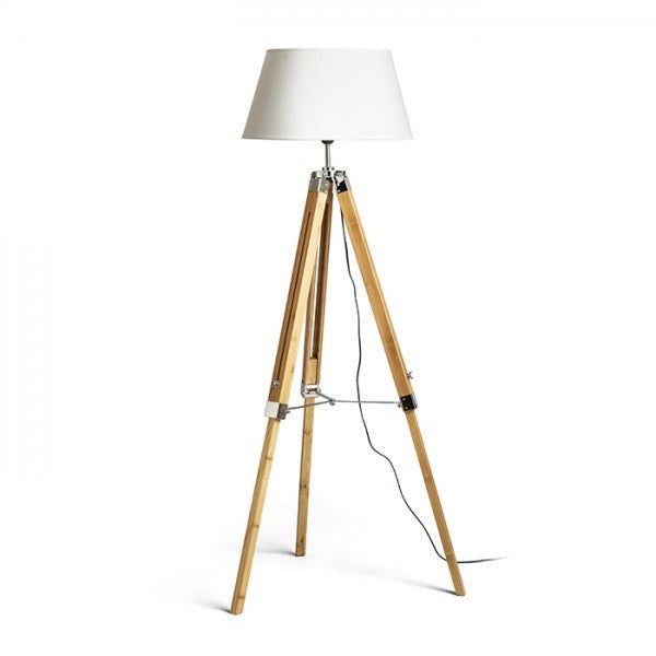 ALVIS/AMBITUS 46 floor white bamboo/chrome 230V LED E27 15W image 1