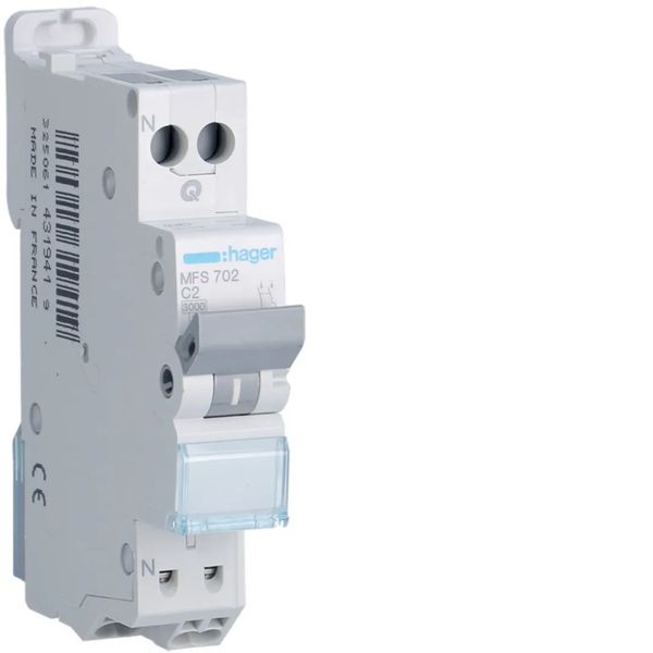 SanVis 1P+N 3kA C-2A Circuit Breaker 1M image 1