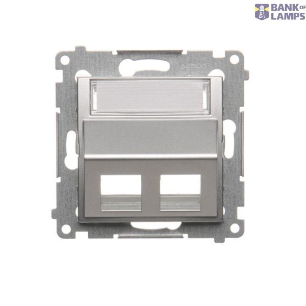 Double angled cover for ITC socket for Keystone, (module), Silver matt, metalic image 1