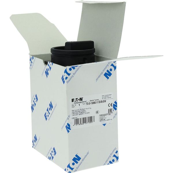 T0-3-15680/I1/SVB-SW Main switch, T0, 20 A, surface mounting, 3 contact unit(s), 3 pole + N, 1 N/O, 1 N/C, STOP function, With black rotary handle and locking ring, Lockab image 33