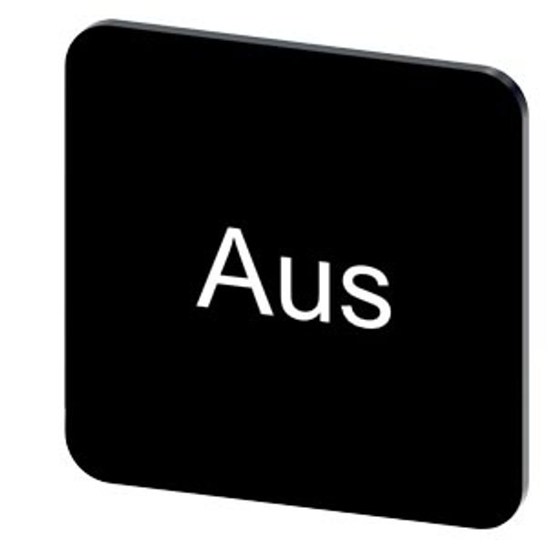 Labeling plate 22 x 22 mm, label black, labeling: Aus image 1