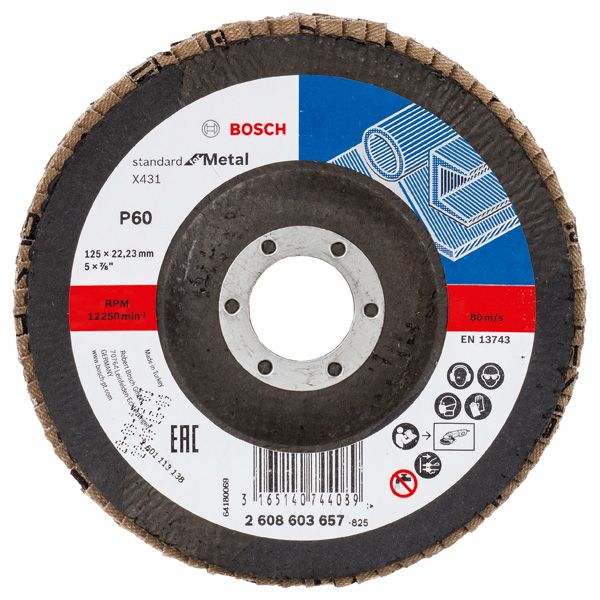 X431 flap disc, Standard for Metal 125 mm, 22.23 mm, 60 image 1