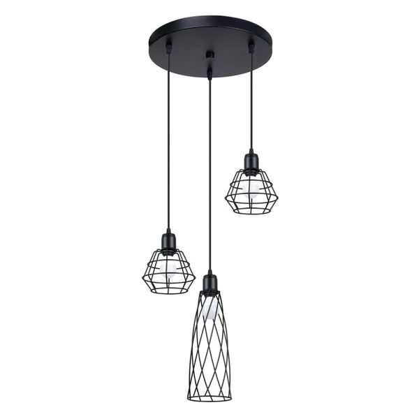 HANGING LAMP SUBA 3P BLACK E27 3X15W IP20 image 1