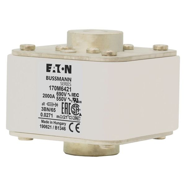 Fuse-link, high speed, 800 A, AC 1250 V, 2 x size 3, 74 x 177 x 95 mm, aR, IEC, single indicator image 11